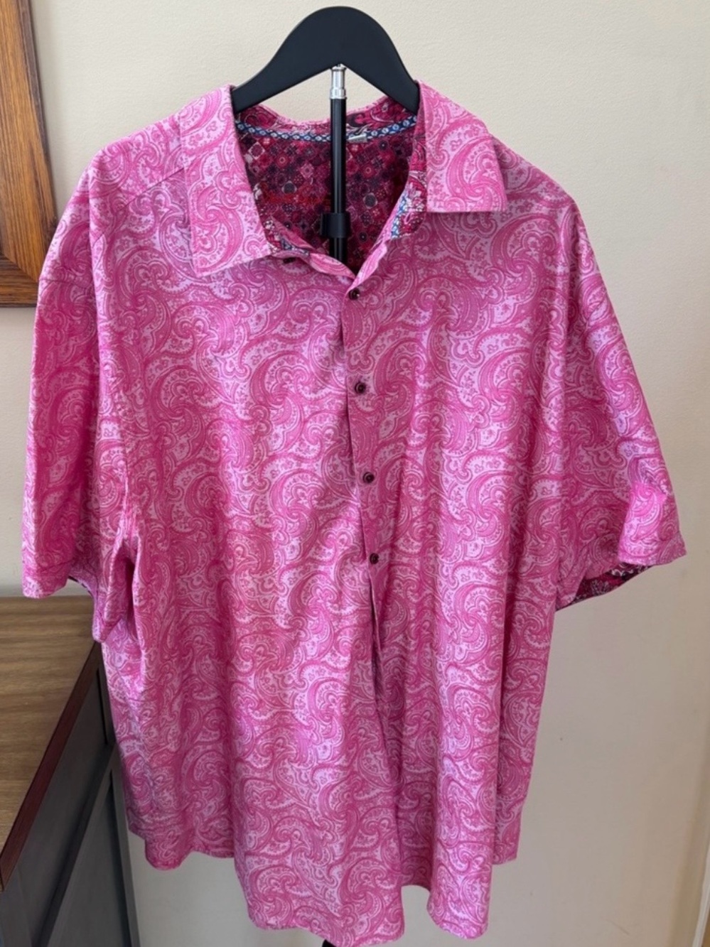 Robert Graham 3XL Pink Paisley Flip Cuff Button Up Shirt Luxe